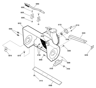 Auger Housing Group Diagram and Parts List for 1696054-CM741450S 2011 Briggs and Stratton Snow Blower